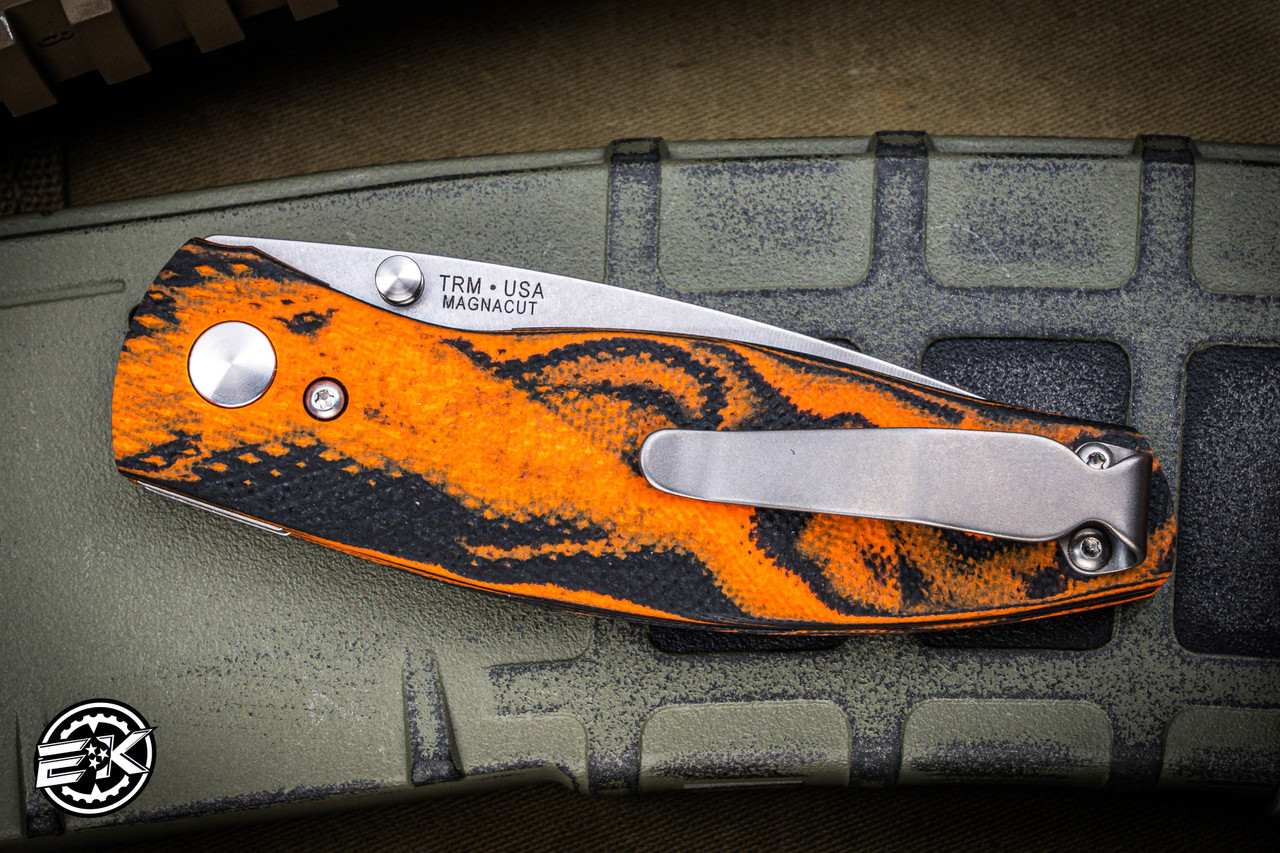 Three Rivers Manufacturing NEUTRON 2 Folding Knife Tangerine Tiger