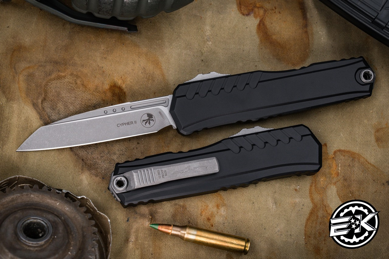 New 2024 Microtech Cypher II OTF Black Aluminum S/E 4