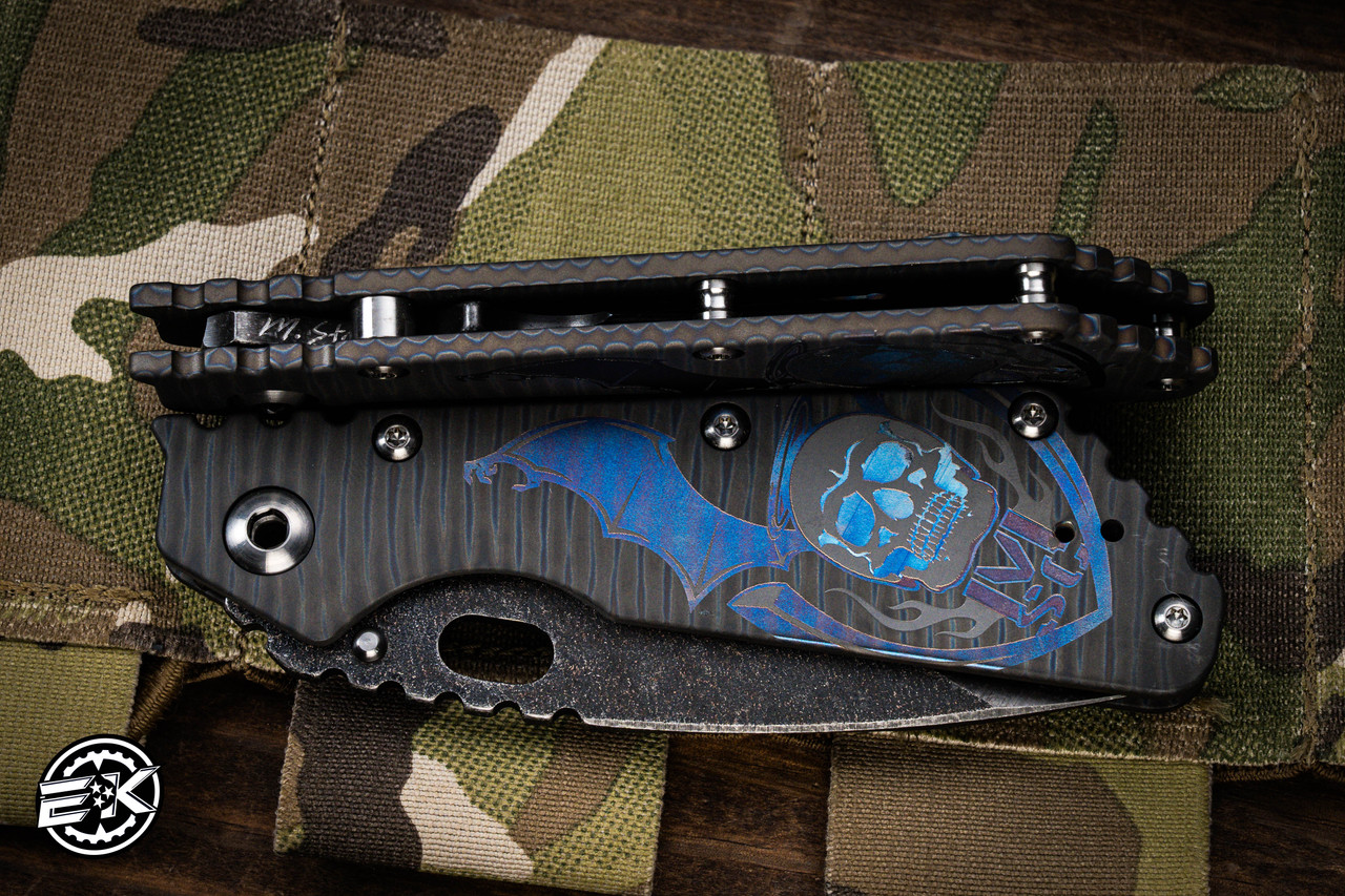 Mick Strider Custom SMF XL Titanium Striped Winged Skull 4.3