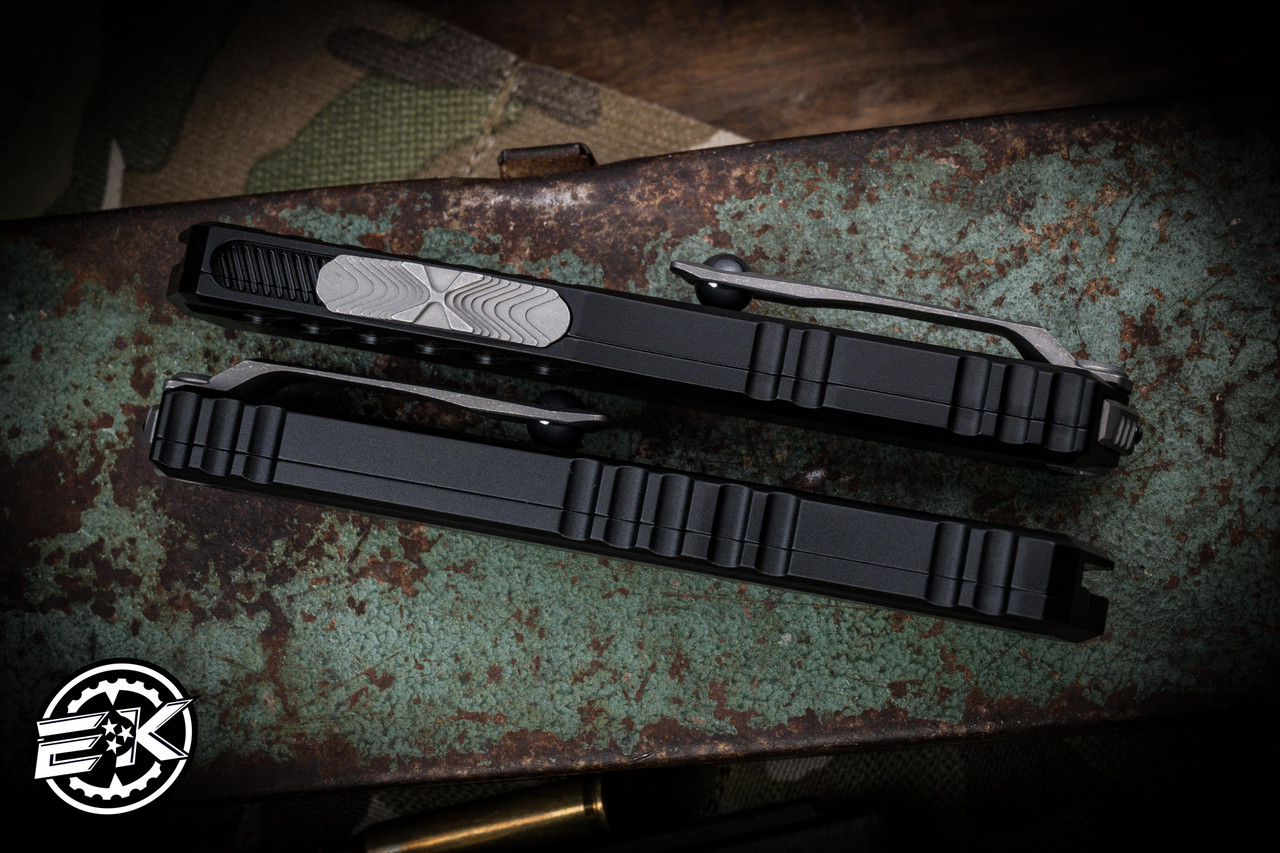 ラッカゴスペル ドロceller 2nd Microtech Cypher II OTF Automatic Knife Black Aluminum 3.5