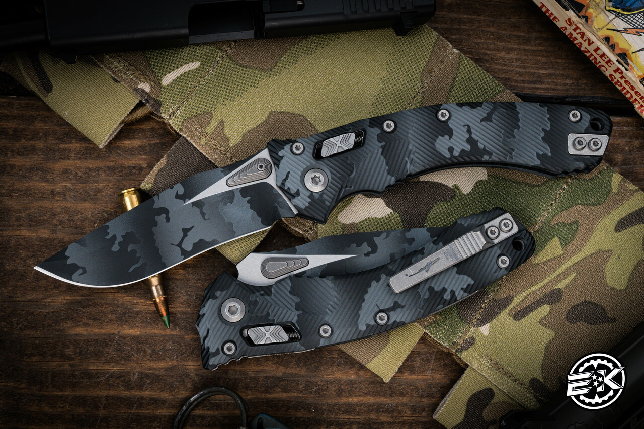 Microtech Amphibian Urban Camo Fluted Aluminum Ram-LOK Folding