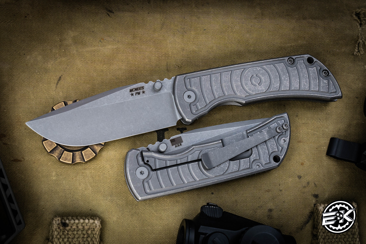 Mcnees Knives PM Mac 2 Titanium Atomic Shockwave w/Backspacer 3.5
