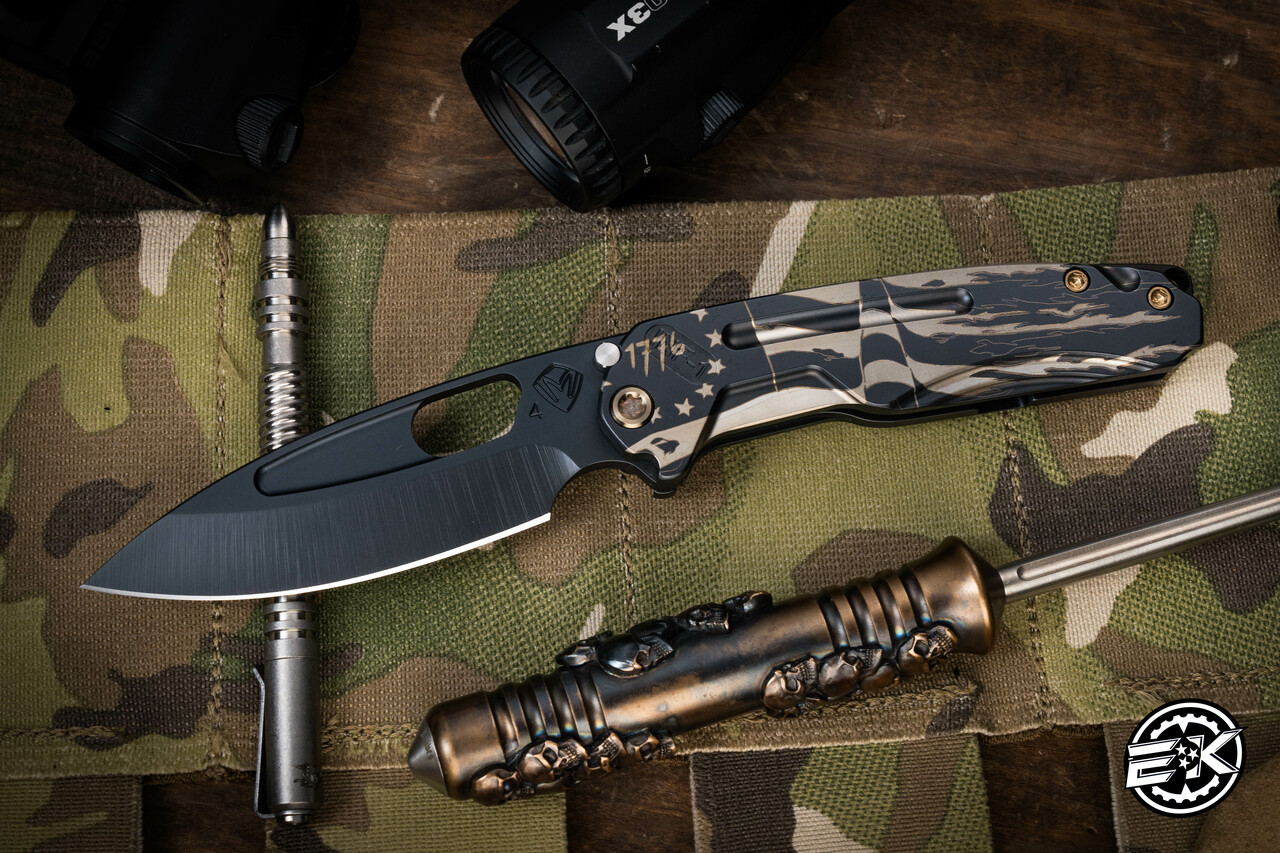 Medford Infraction Folding Knife Titanium DLC Ghost 1776 Flag 3.6