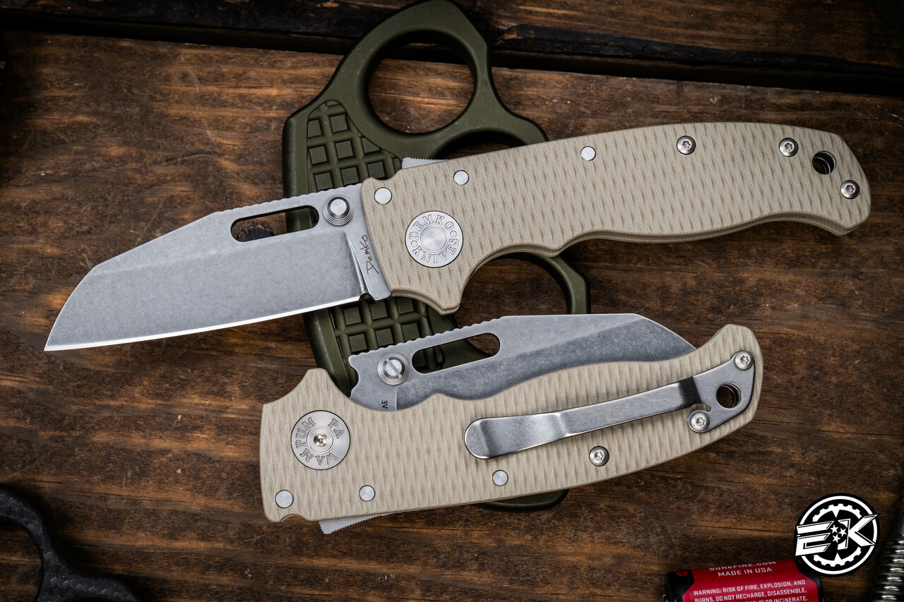 Demko Knives AD20.5 Shark Lock Folding Knife Coyote Tan G10 3.2