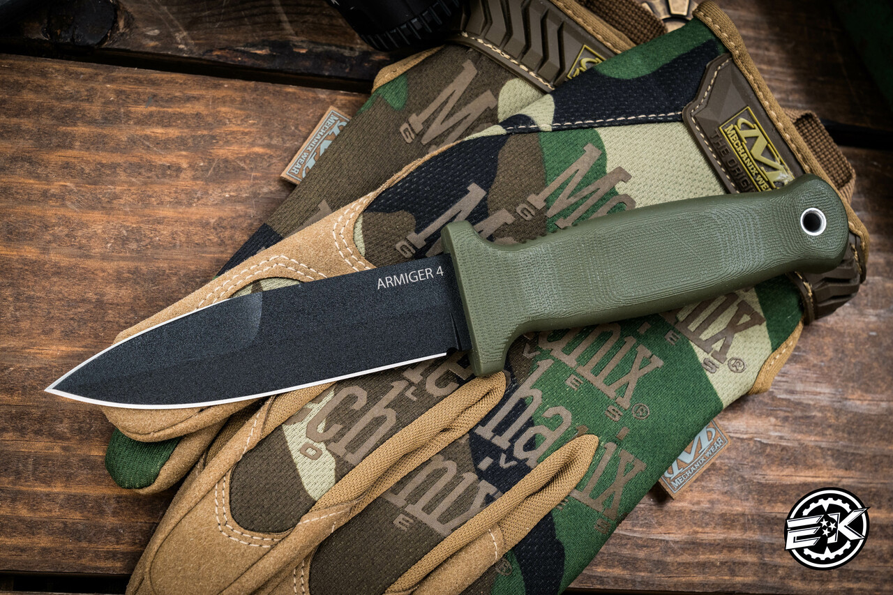 Demko Knives Armiger 4 Fixed Blade Knife OD Green 4.2