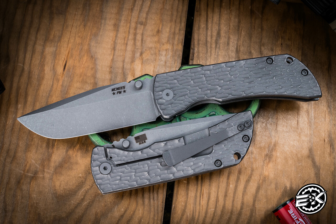 macです。② McNees Knives MAC 2 GEN 2 Folding Knife Matte Jigged Titanium 3.5