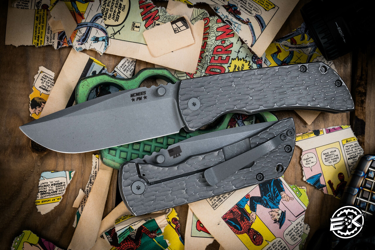 McNees Knives MAC 2 GEN 2 Folding Knife Atomic Jigged Titanium 3.5