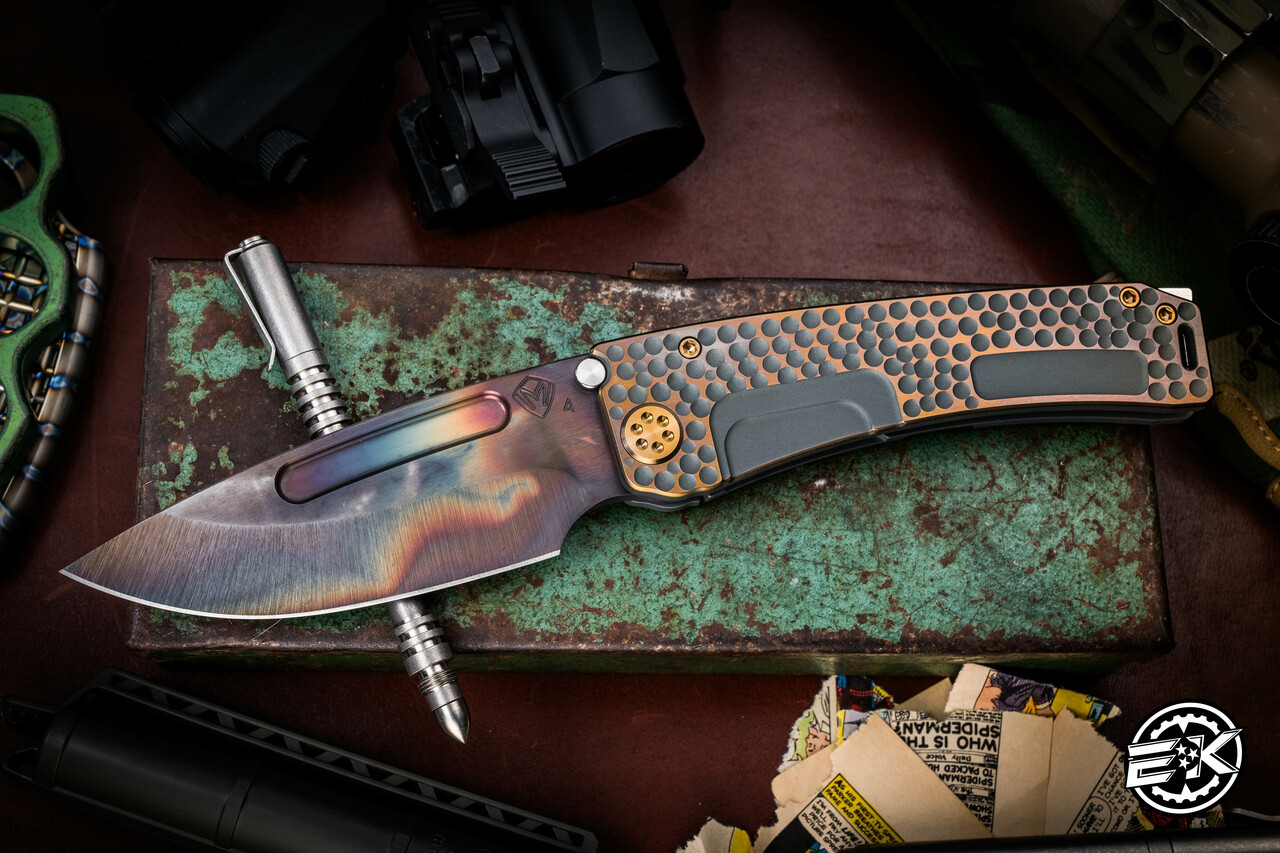 Medford Marauder-H Folding Knife Cement/Bronze Dimple Sculpted