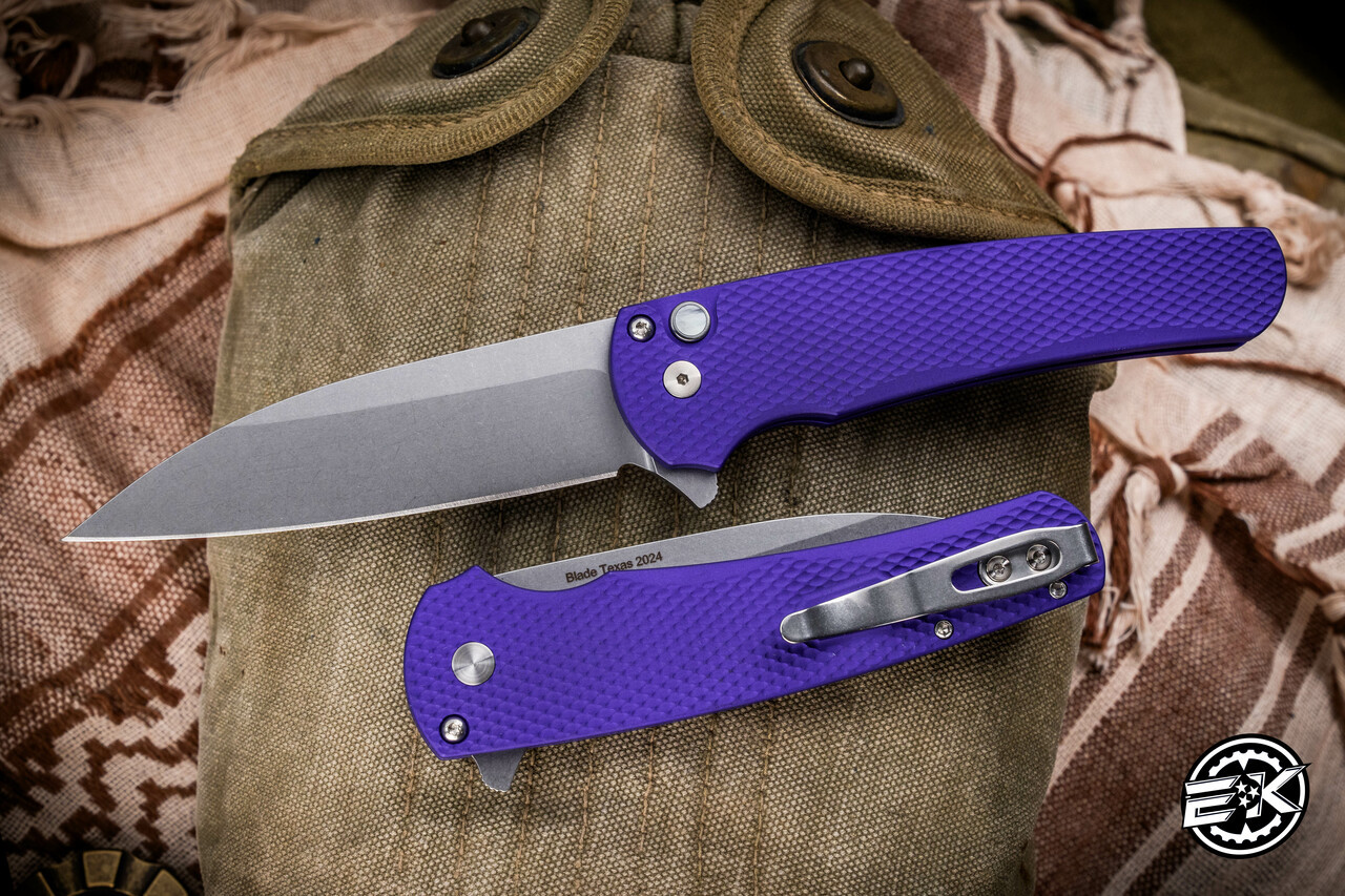 ProTech Malibu Flipper Manual Folding Knife Purple Textured 3.25