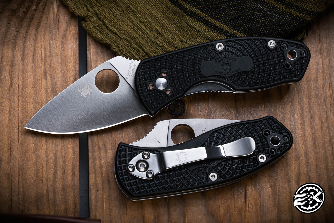 Spyderco Ambitious Lightweight Knife Black FRN 2.25