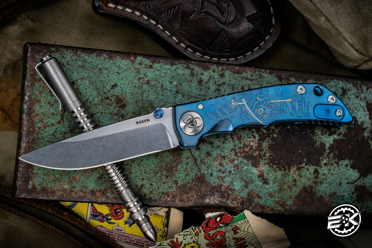 Spartan Blades Custom Harsey Folder Knife Blue 