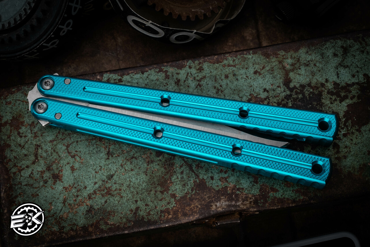 Squid Industries Krake Raken V3 Teal Butterfly Balisong 4.3