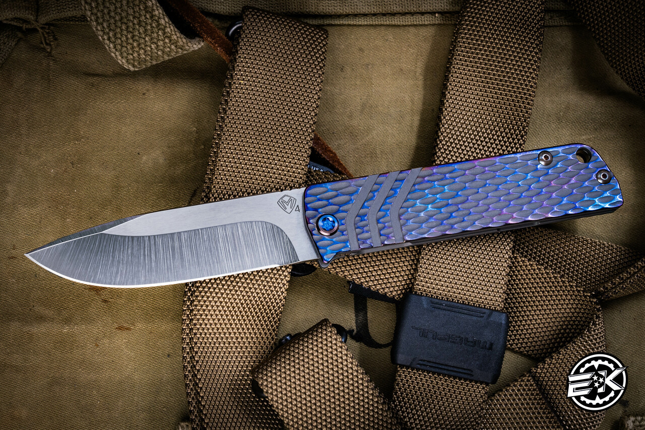 スフィンクス・アンド・ドラゴン Medford Antik Front Flipper Folding Knife Flamed Dragon Skin
