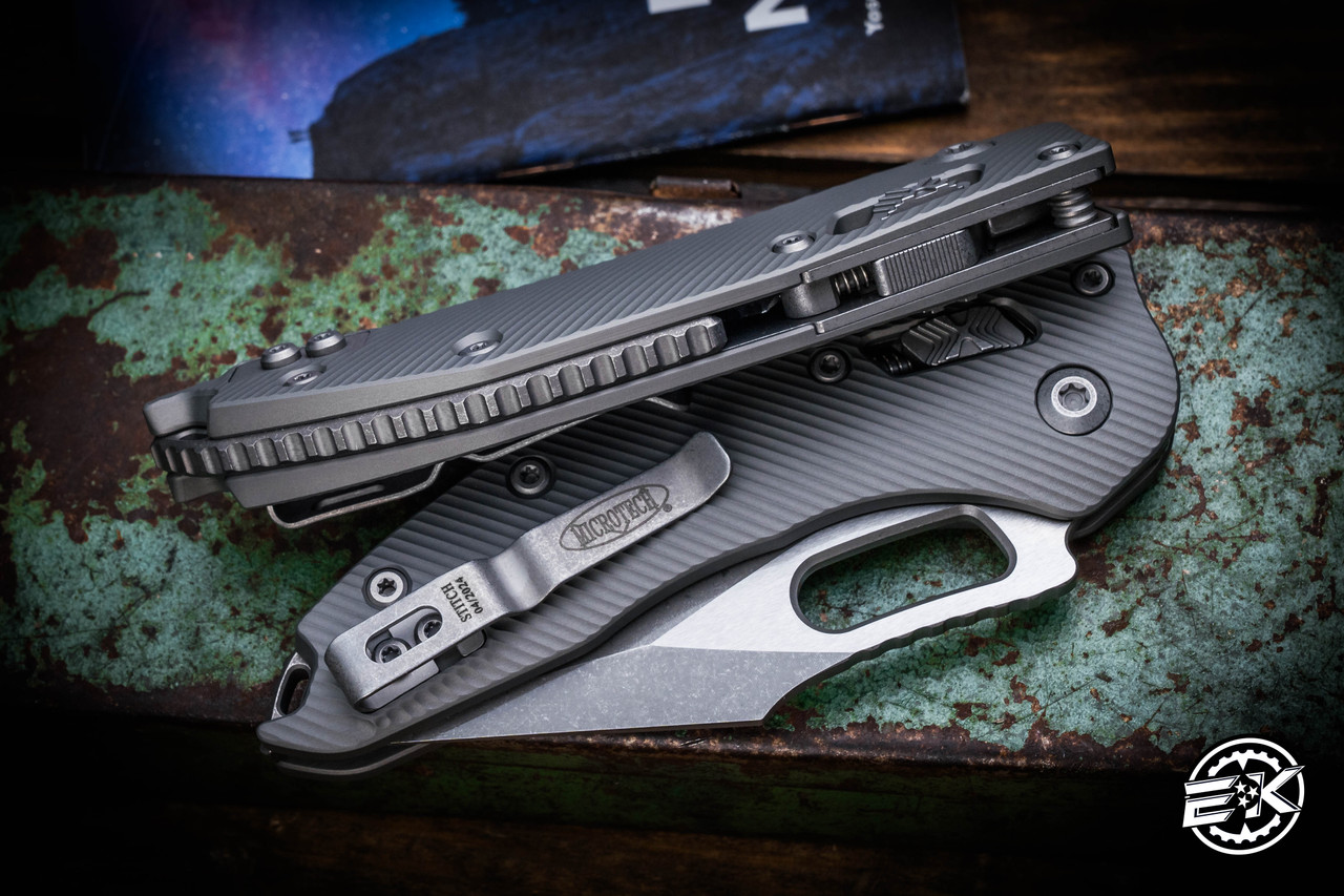 Microtech/Borka Stitch Ram-LOK Manual Folding Knife Natural Clear