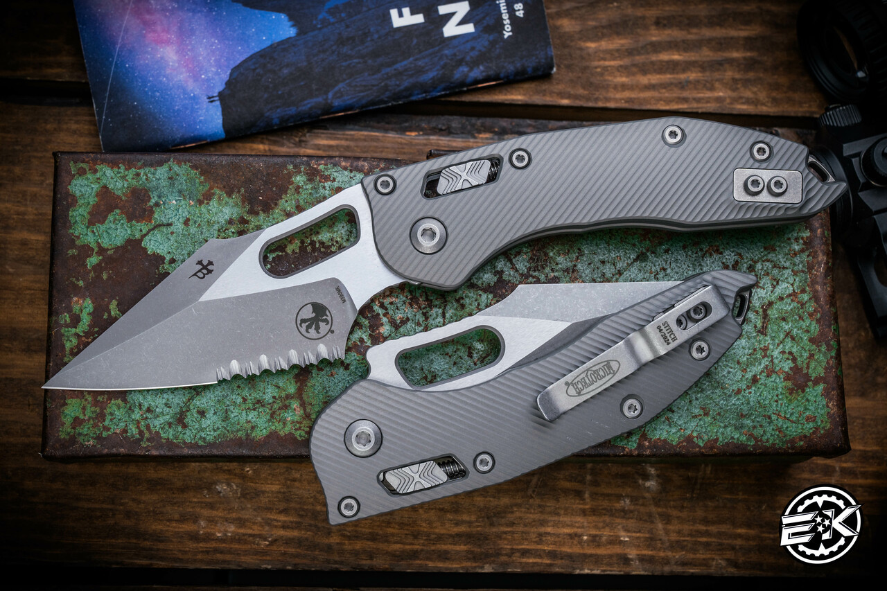 Microtech/Borka Stitch Ram-LOK Manual Folding Knife Natural Clear