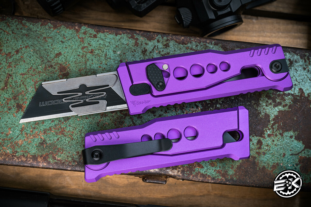 Reate EXO-U Gravity Utility Knife Purple Speedhole Aluminum 2.3