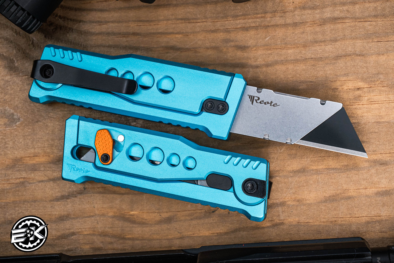 Reate EXO-U Gravity Utility Knife Blue Speedhole Aluminum 2.3
