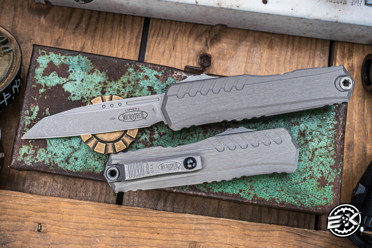 Microtech Cypher II OTF Automatic Knife Natural Gray 3.5