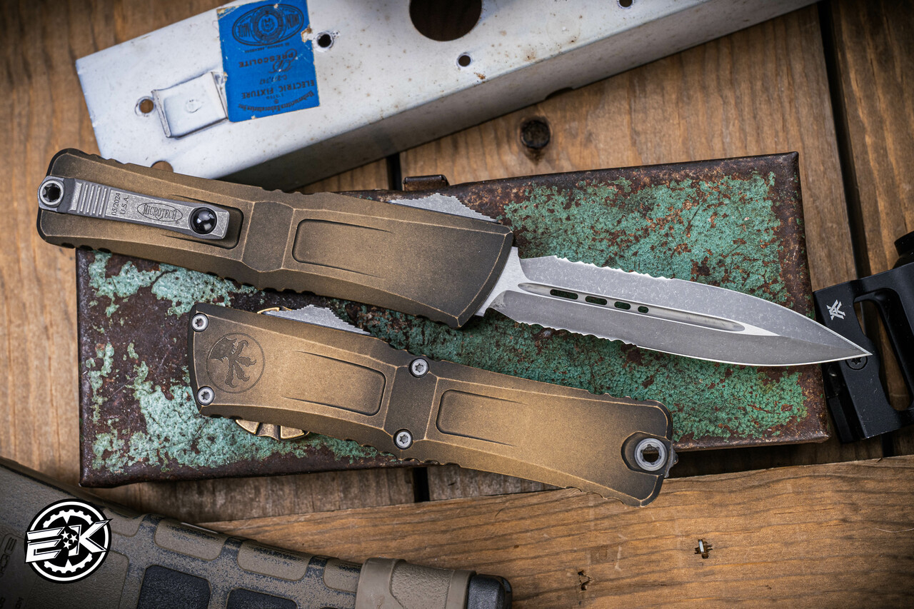Microtech Combat Troodon Gen III OTF Automatic Knife Tan Apocalyptic 3. ...