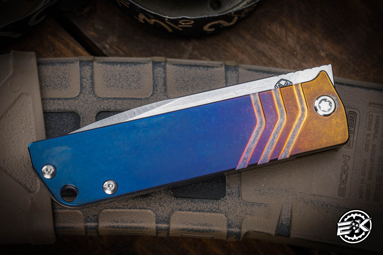 Medford Antik Front Flipper Folding Knife Blue-Violet-Bronze Fade