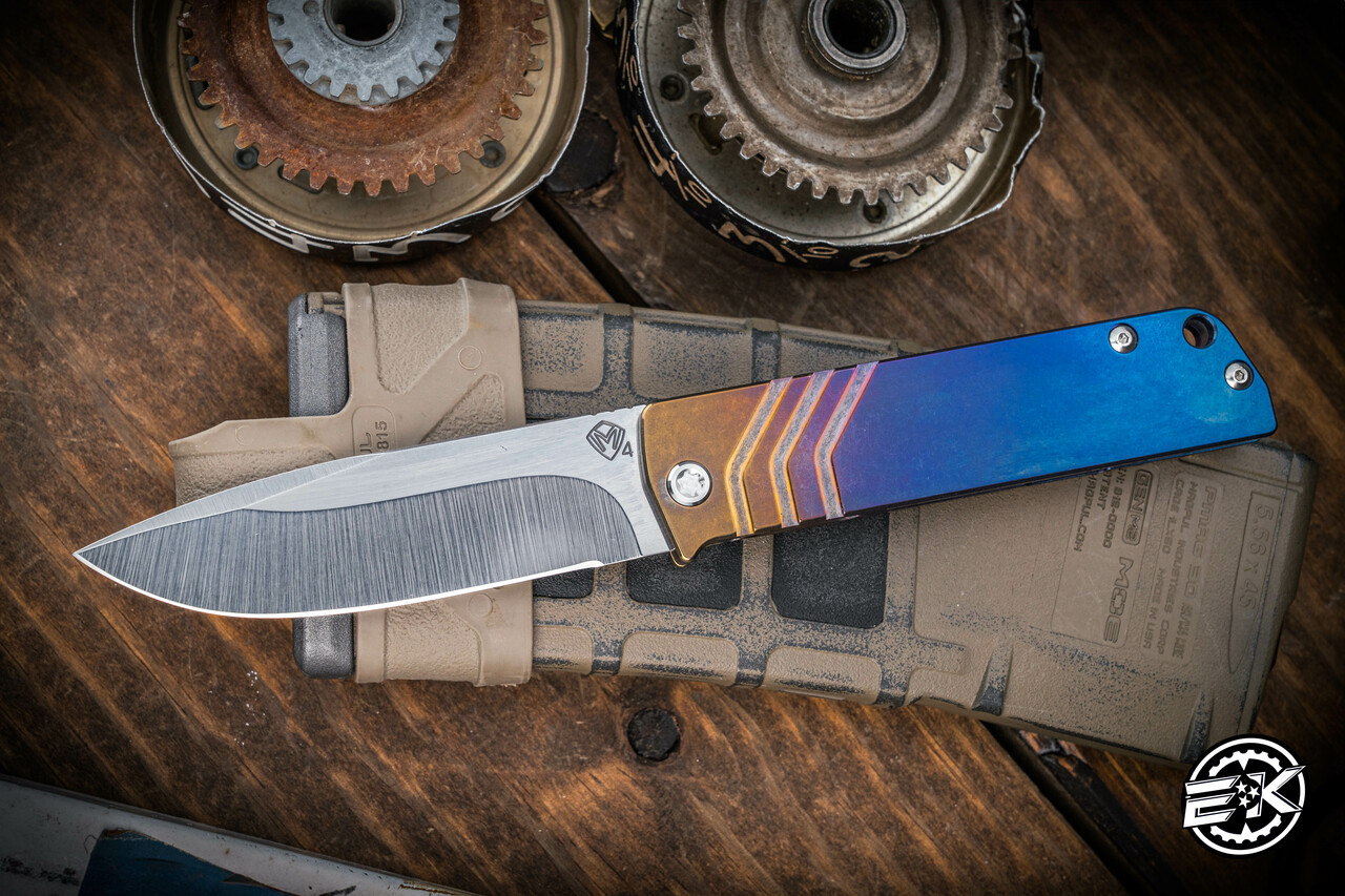 Medford Antik Front Flipper Folding Knife Blue-Violet-Bronze Fade