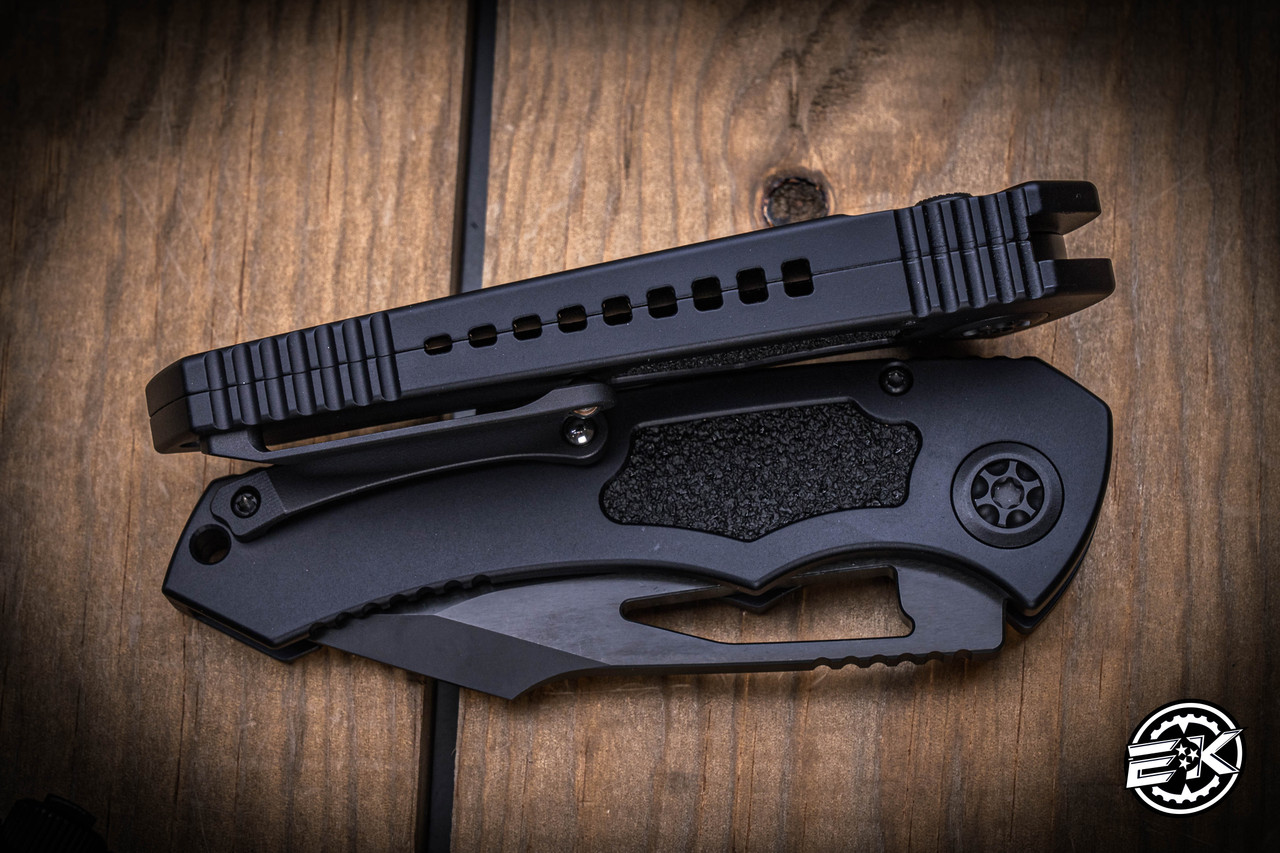 Heretic Knives Pariah Manual Button Lock Folding Knife Black 4