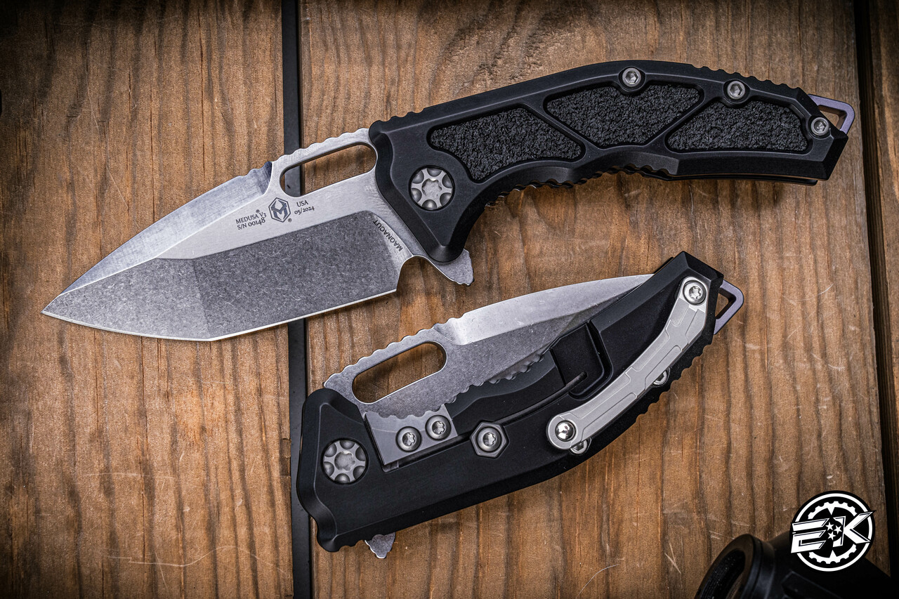 Heretic Knives Medusa Manual Folding Knife Black 3.25