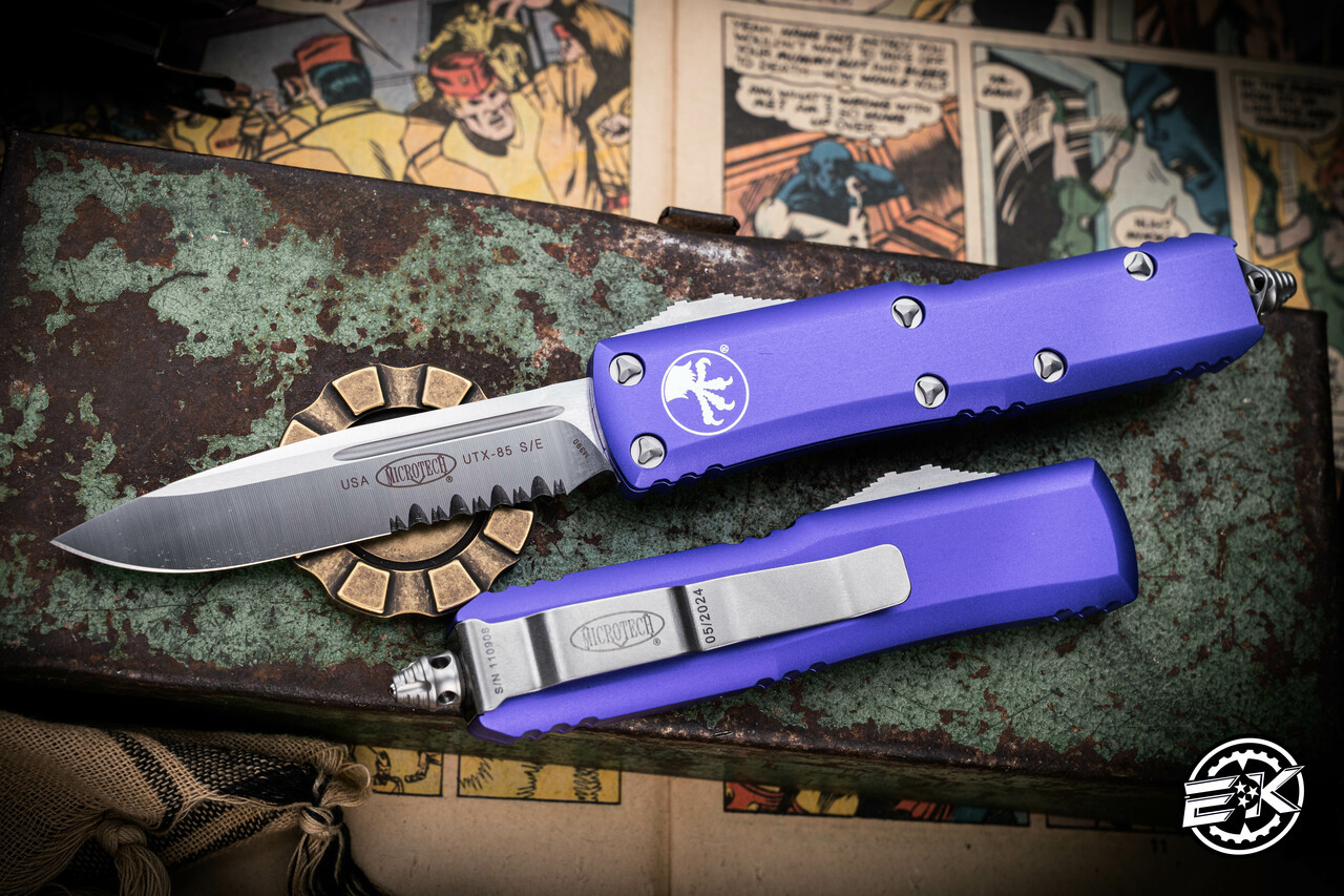 ♡Ultraviolet♡プロフ必読k18アンクレットスクリュー2.4㎜ Microtech UTX-85 OTF Automatic Knife Purple 3.1