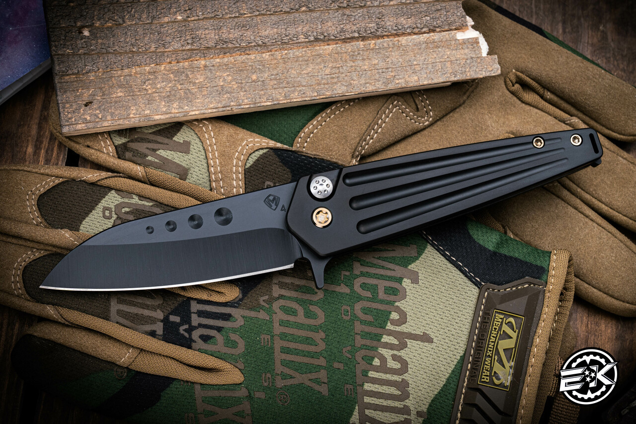 Medford Nosferatu Flipper Button Lock Folding Knife DLC Titanium