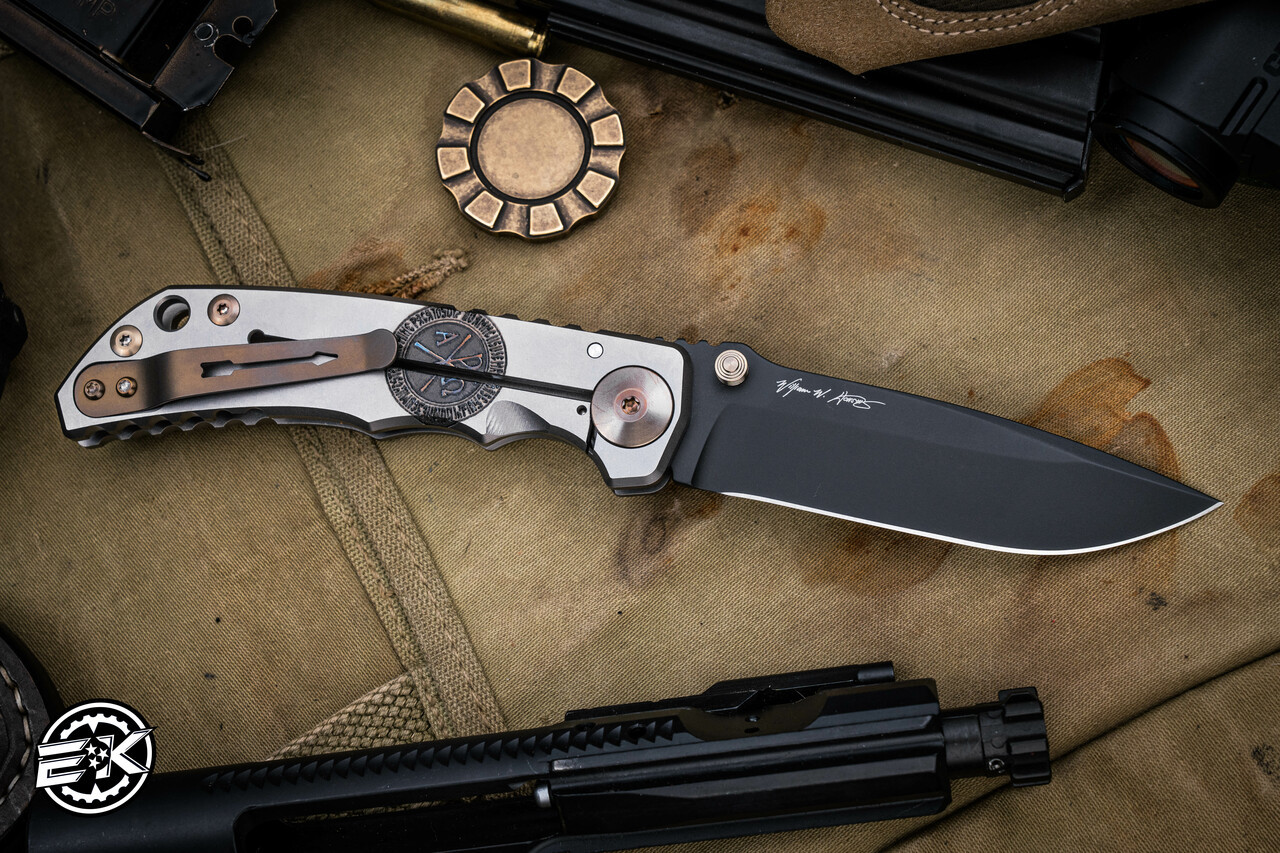 Spartan Blades SHF Harsey Folder Knife Crusaform Engraved Titanium