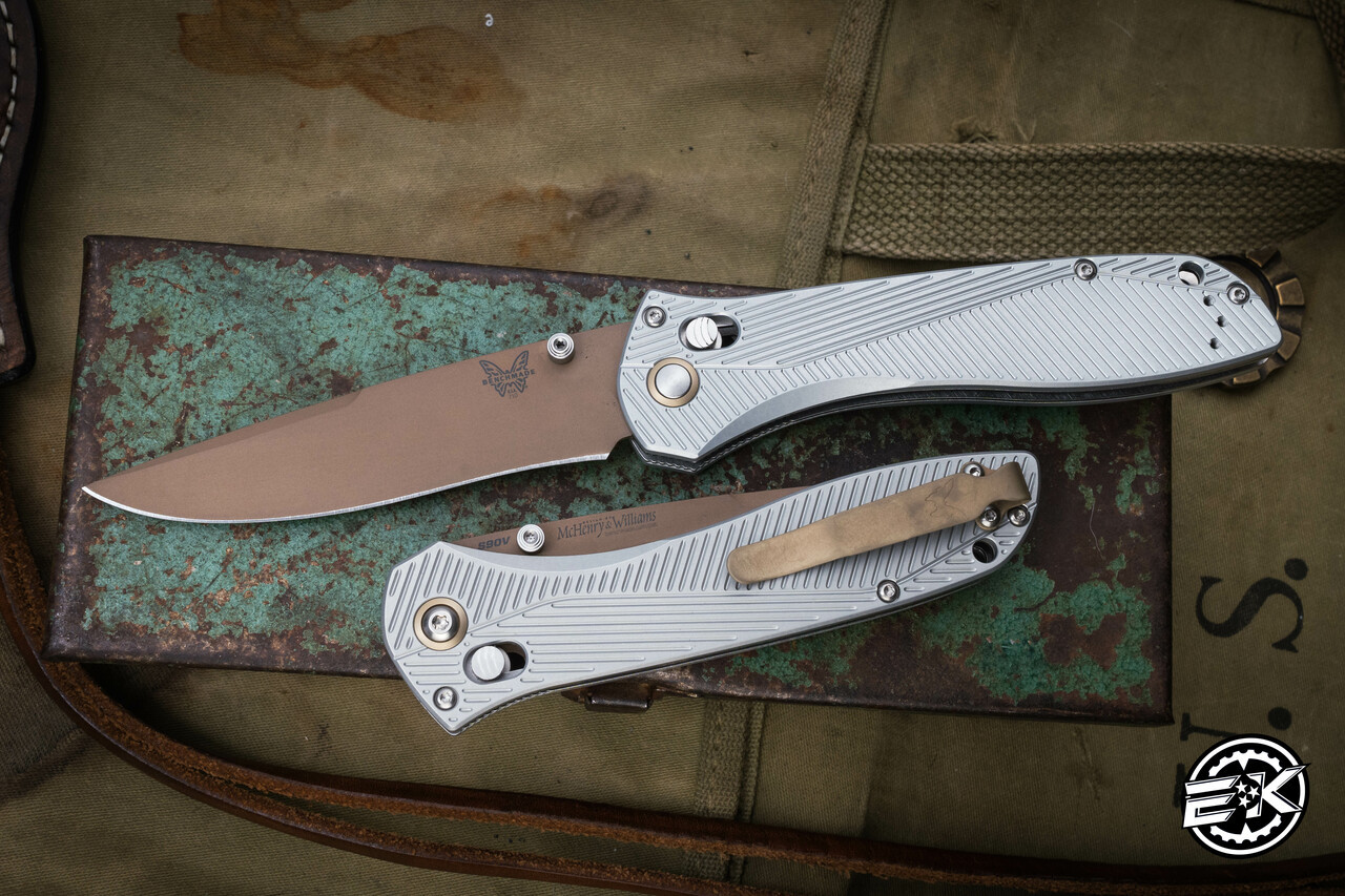 Benchmade 710 Seven Ten AXIS Lock Folding Knife Gray Aluminum 4