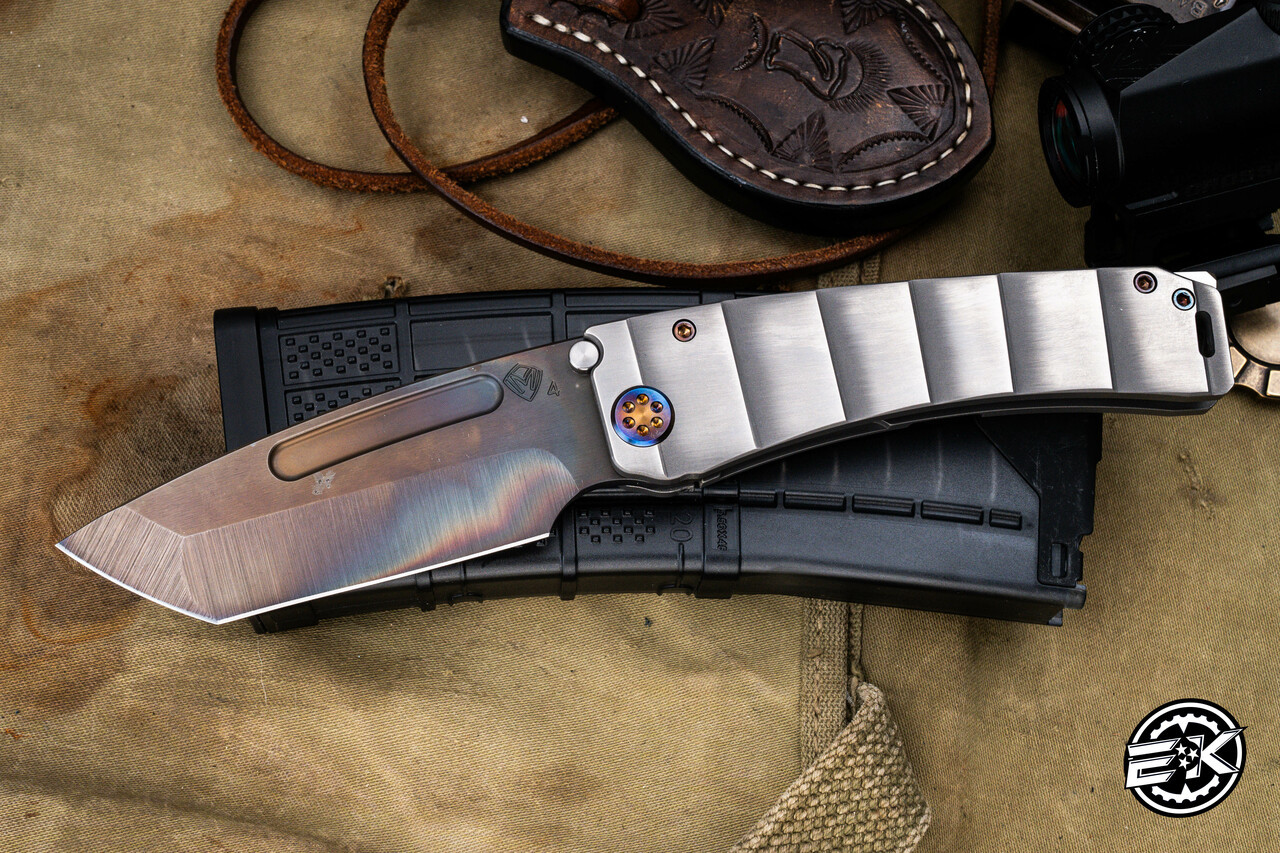Medford Marauder-H Folding Knife Silver Armadillo Sculpted