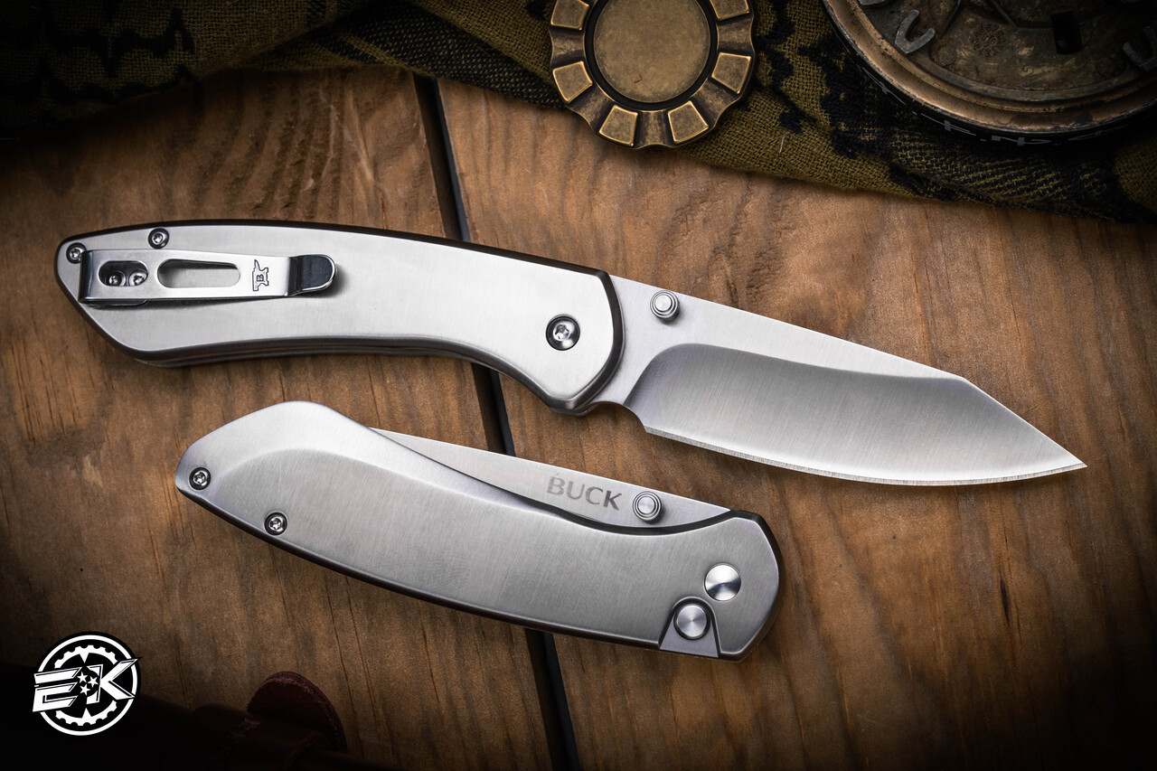 Buck Knives 744 Sovereign Button Lock Knife Gray Steel 3.2