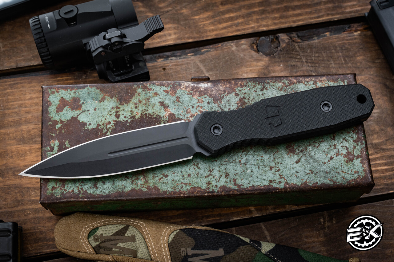 Blackside Customs Phase 7 SDM Fixed Blade Knife Black G10 4.5