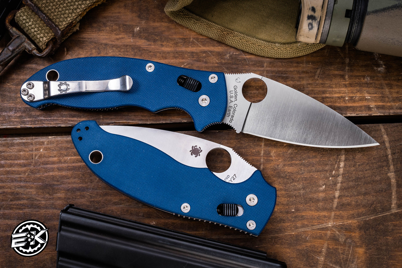 Spyderco Manix 2 Folding Knife Cobalt Blue G10 3.3