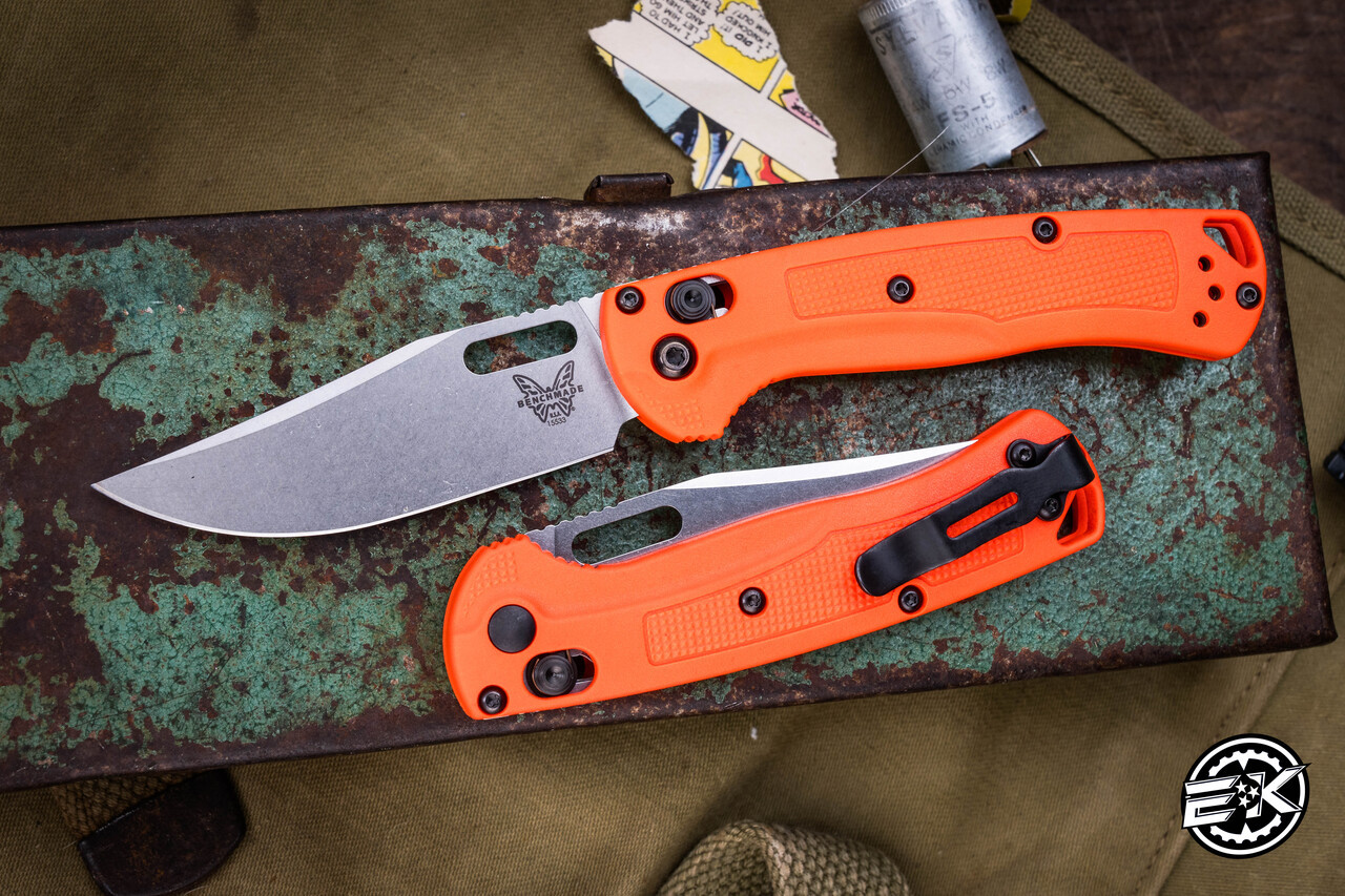 Benchmade Hunt Mini Taggedout AXIS Lock Folding Knife Orange 3.0