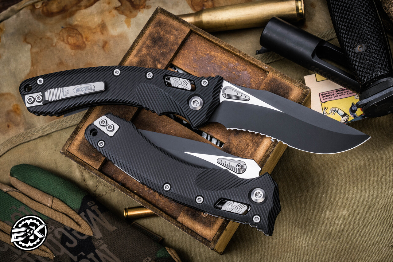 Microtech Amphibian Ram-LOK Folding Knife Fluted Aluminum 3.9