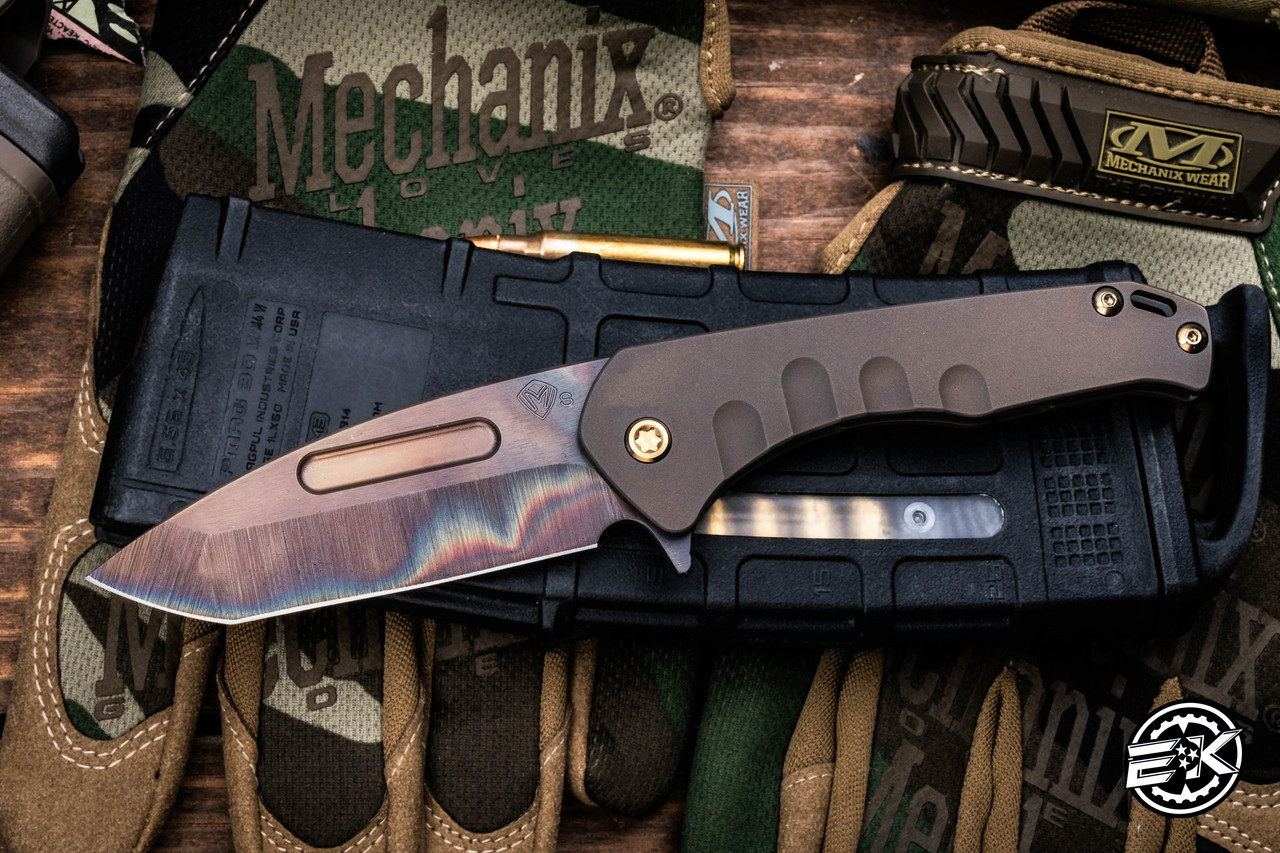 Medford Praetorian Slim Flipper Folding Knife Blasted Bronze