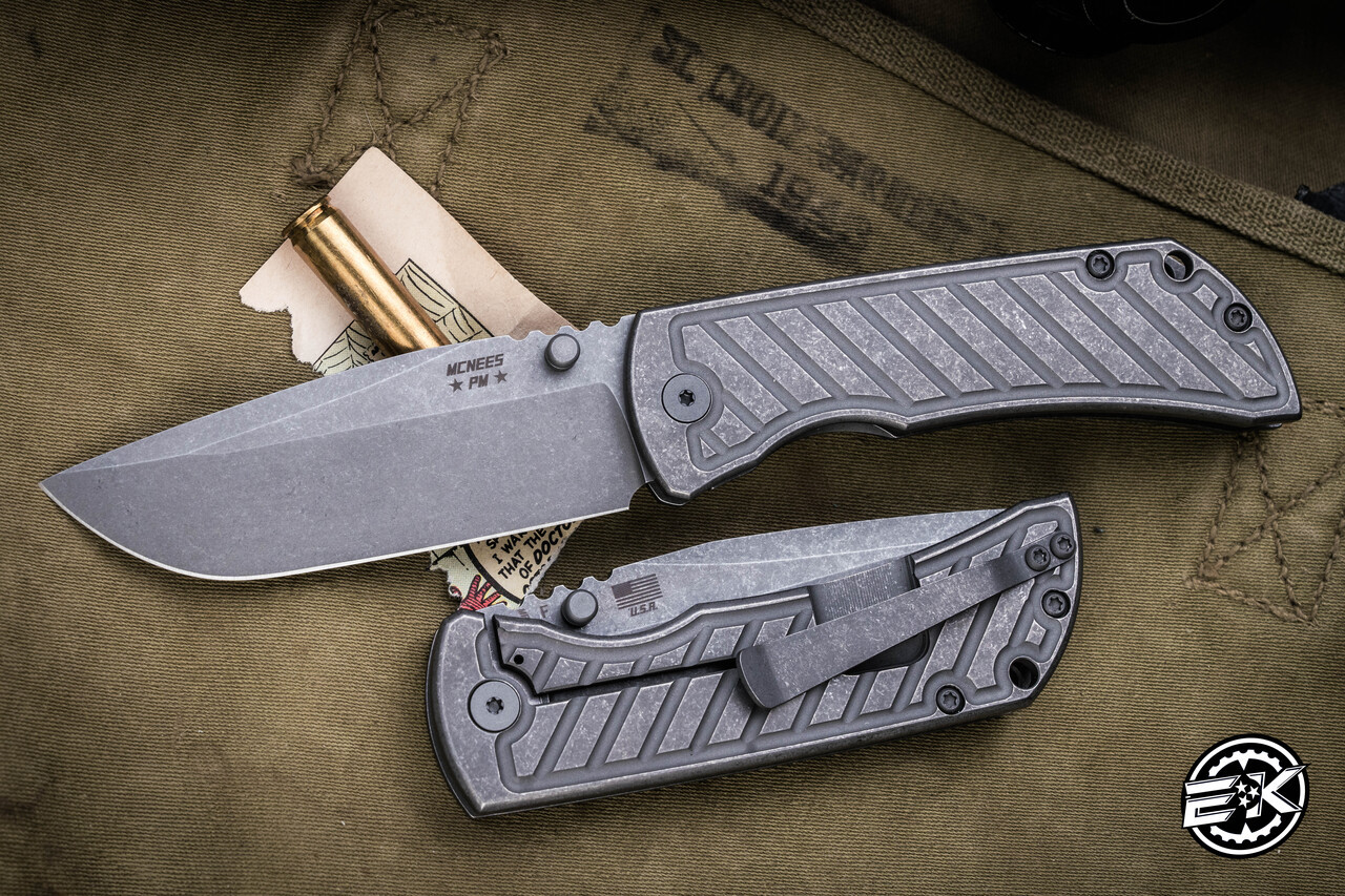 McNees Knives MAC 2 GEN 2 Folding Knife Atomic Fastback Titanium