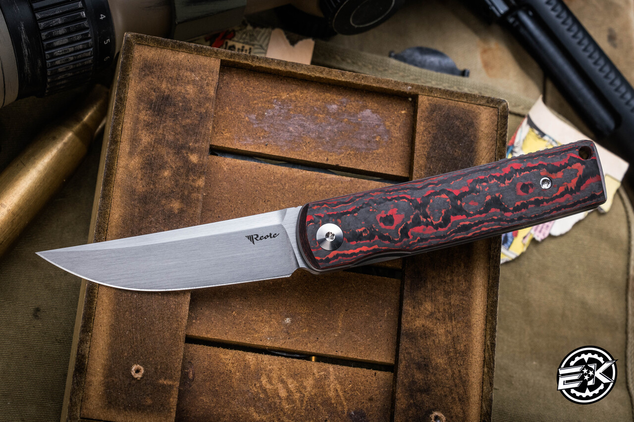 Reate Knives Bushido Front Flipper Liner Lock Knife Lava Flow