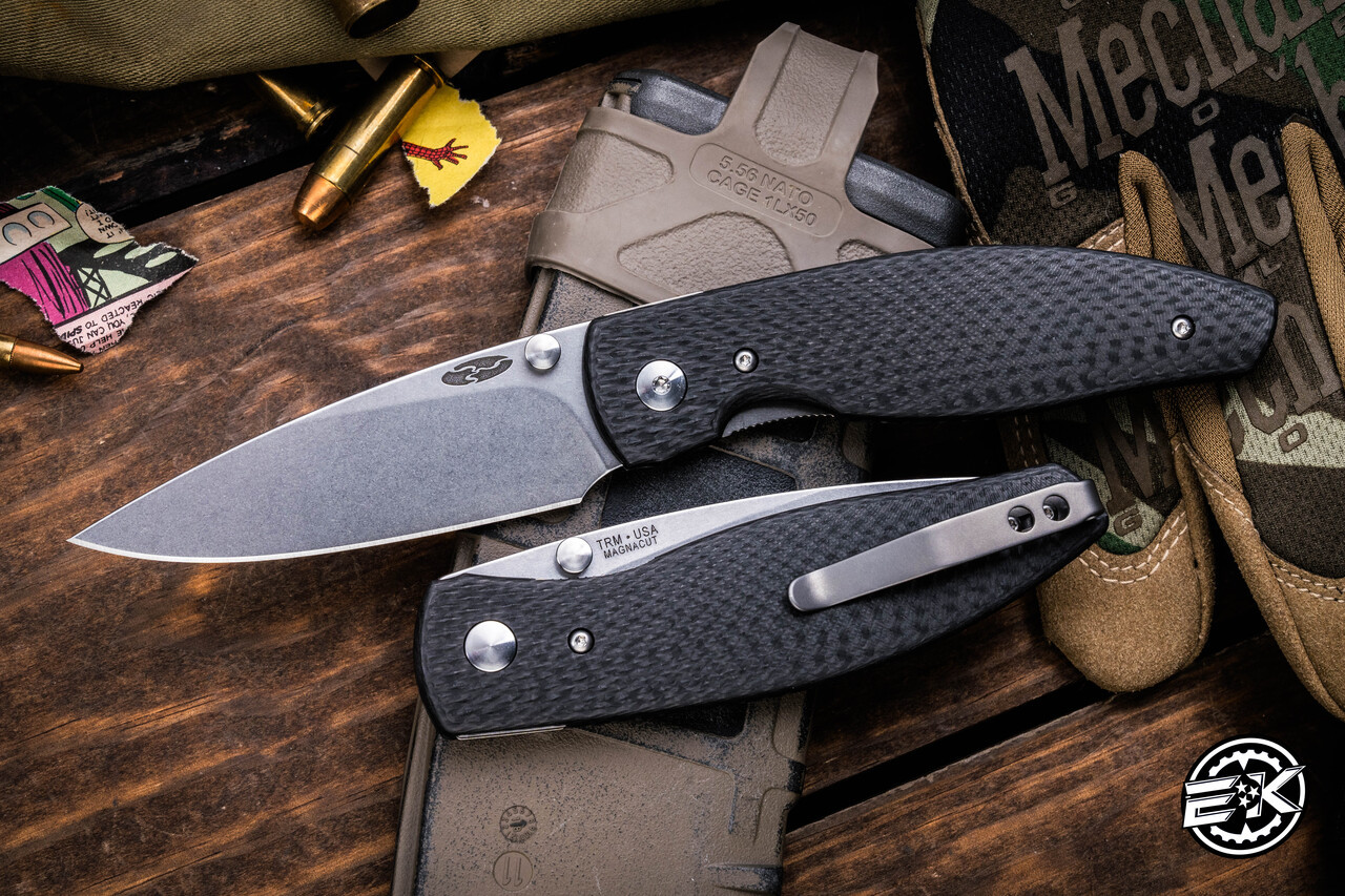 Three Rivers Manufacturing ATOM Folding Knife Lizard Textured