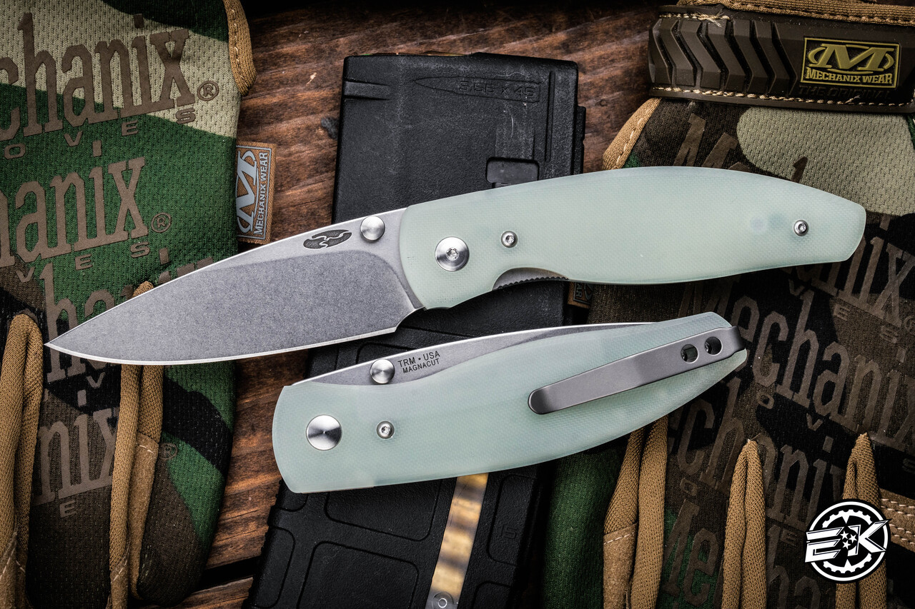 Three Rivers Manufacturing ATOM Folding Knife Flat Jade G10 3.5