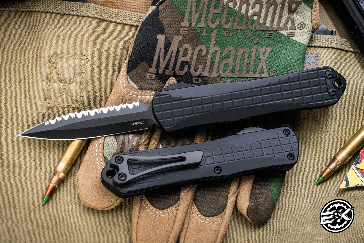 Heretic Knives Manticore E Black Grenade Grip OTF Automatic Knife