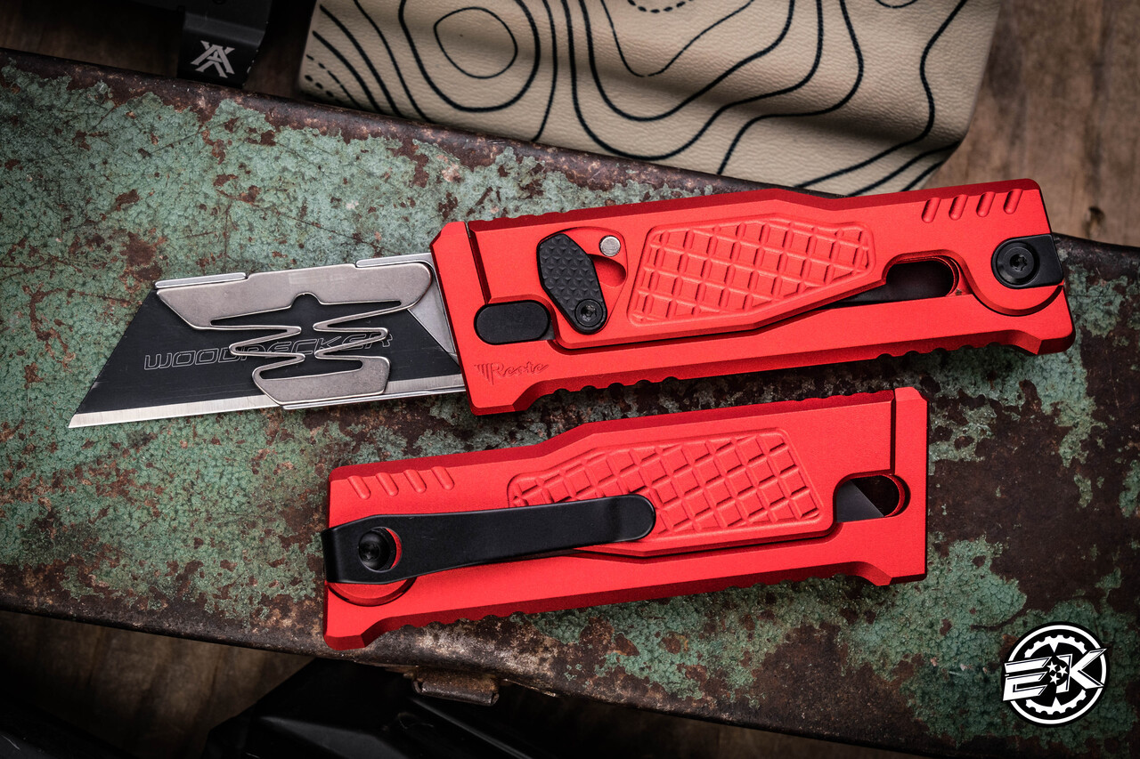 Reate EXO-U Gravity Utility Knife Red Diamond Frag Aluminum 2.3