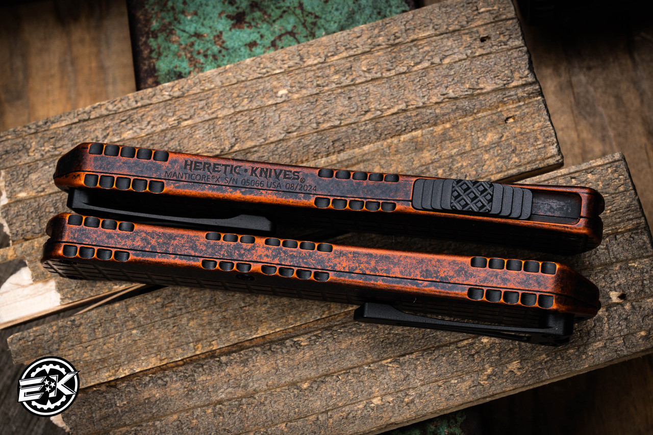 Heretic Knives Manticore X OTF Knife Grenade Grip Breakthrough