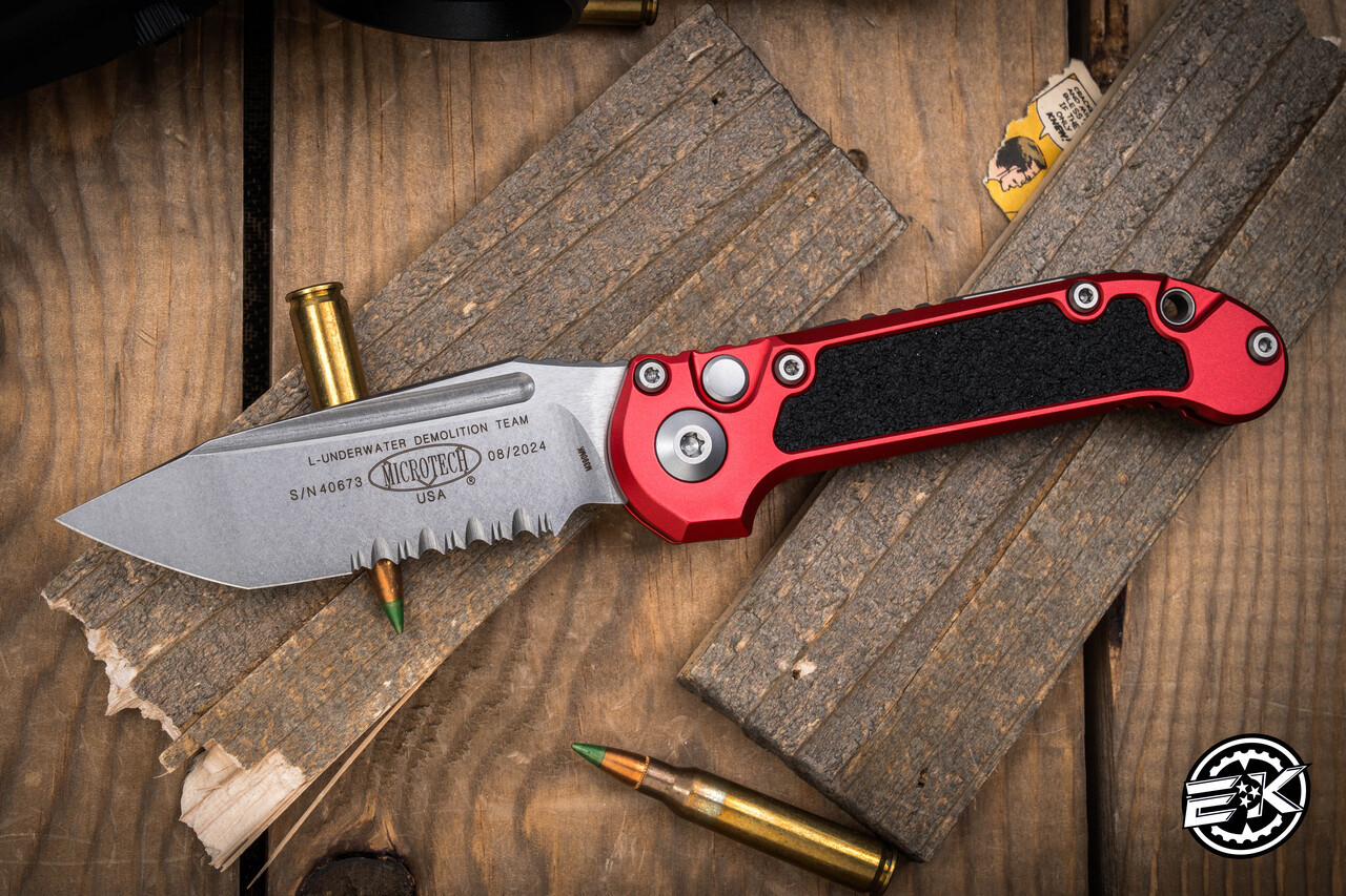 ALUTI トレッドミル レッド Microtech LUDT Automatic Red Aluminum Inlay 3.4