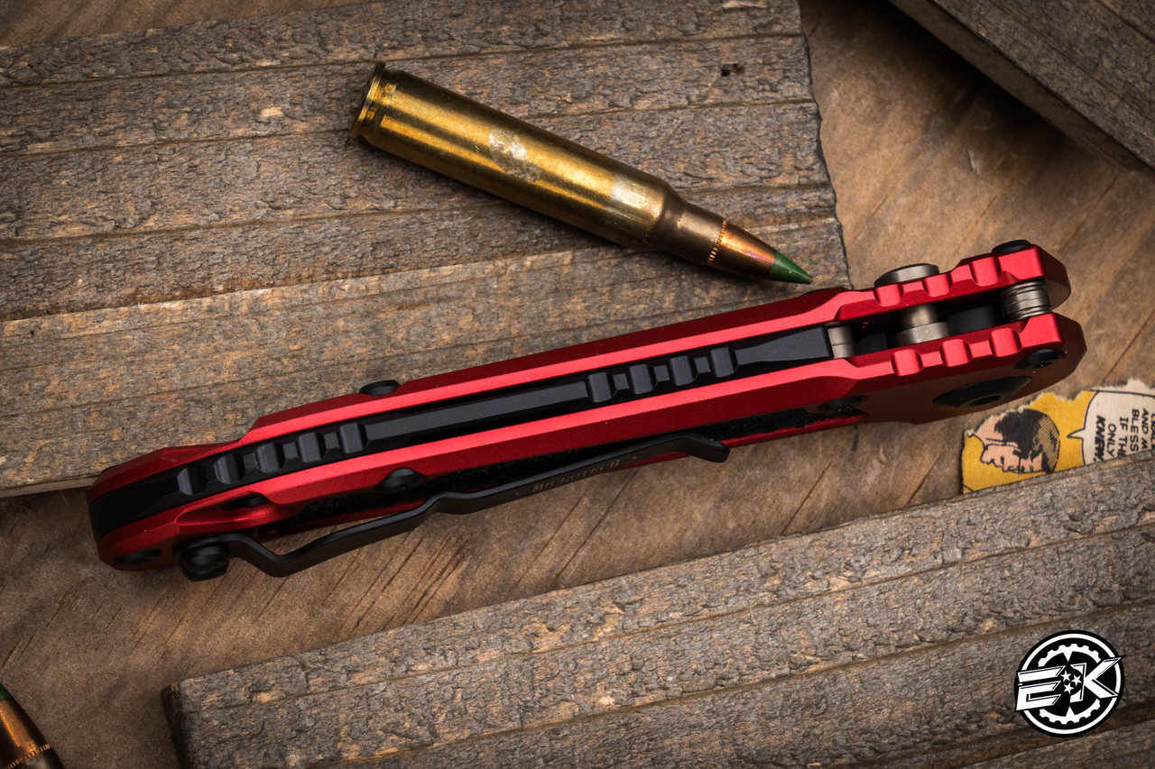 Microtech LUDT Gen III Automatic Folding Knife Red 3.4