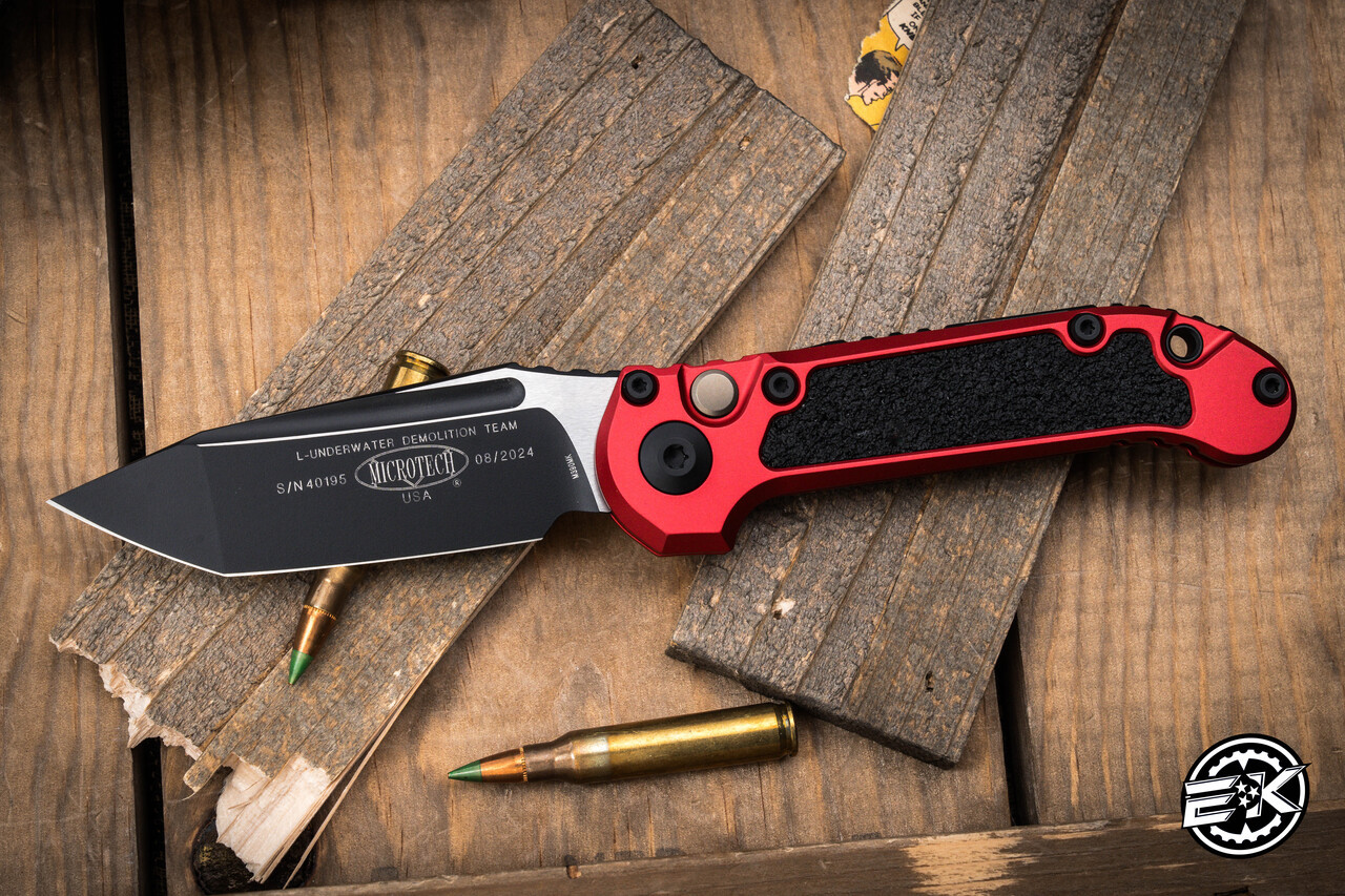 Microtech LUDT Gen III Automatic Folding Knife Red 3.4