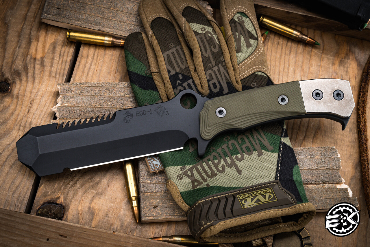Medford USMC EOD Fixed Blade Knife OD Green G10 5