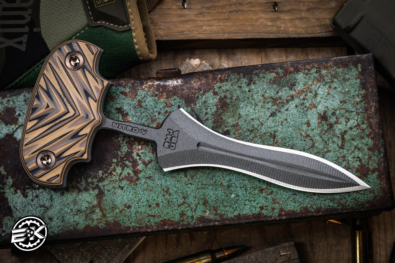 ハイパーナイフ RMJ Tactical Reaver Push Dagger Fixed Blade Hyena Brown G10 4.25